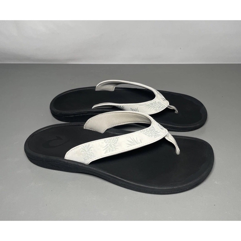 OluKai Ohana Water Friendly Flip Flop Sandals Bright White Hua Women's 10